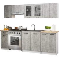 KÜCHENLEERBLOCK Beton 203/240/46 - Grau, Holzwerkstoff (240/203/46cm) - RAUMHIRSCH FURNITURE