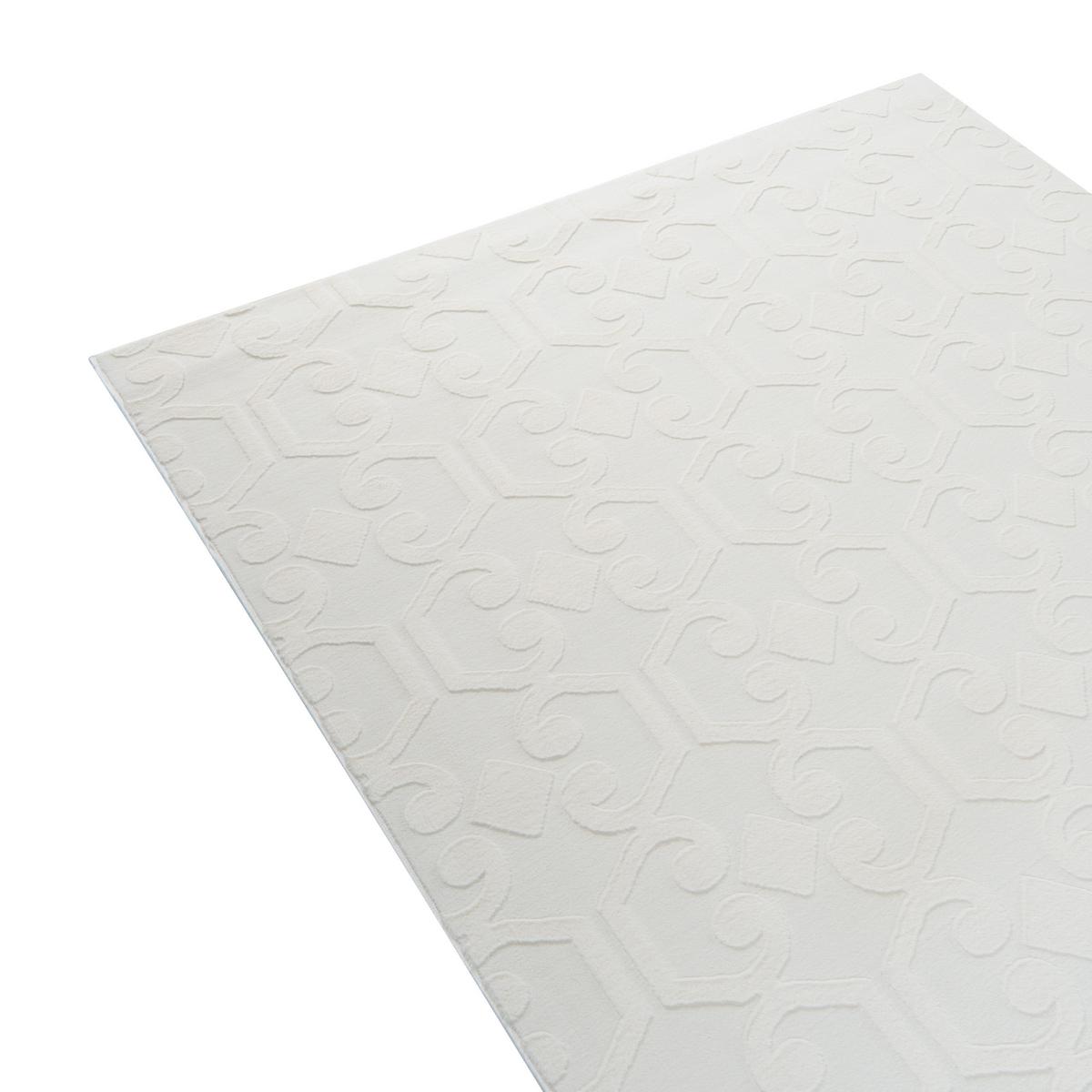 TEPPICH Cremeweiß 160/230 cm Gannett - Creme/Weiß, Textil (160/230cm) - Beliani