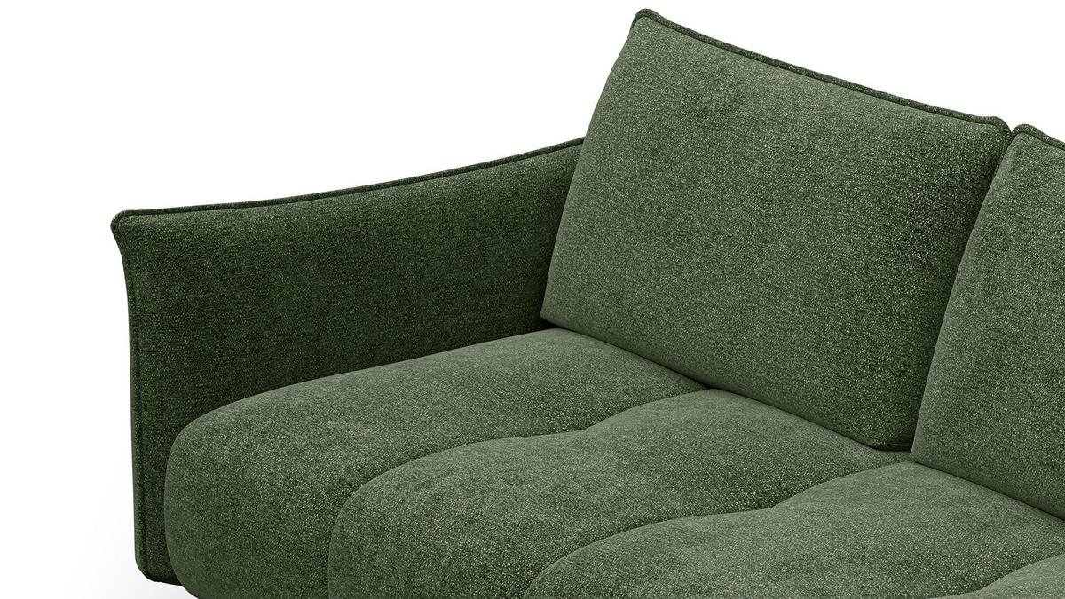 SOFA AERA 2,5-Sitzer, dunkelgrün - Dunkelgrün/Schwarz, Holz/Textil (187/89/96cm) - Wozimo