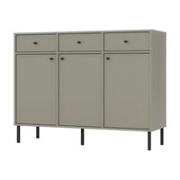 KOMMODE TORINO 125/95/41 cm mit 3 Schubladen 3 Türen Hellgrün - Hellgrün, Holzwerkstoff (125/95/41cm) - MASSENO