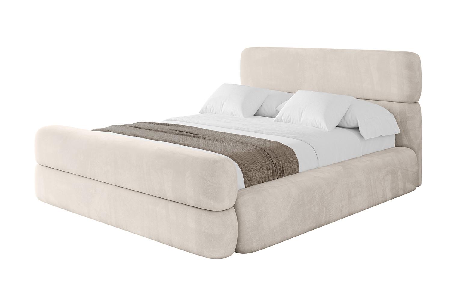 POLSTERBETT mit Bettkasten, Fußteil und Lattenrost, Boxbett mit Matratze H3/H4 - ENORA-Z 180x200 Beige - Beige, Holzwerkstoff/Textil (180/200cm) - ALTDECOR