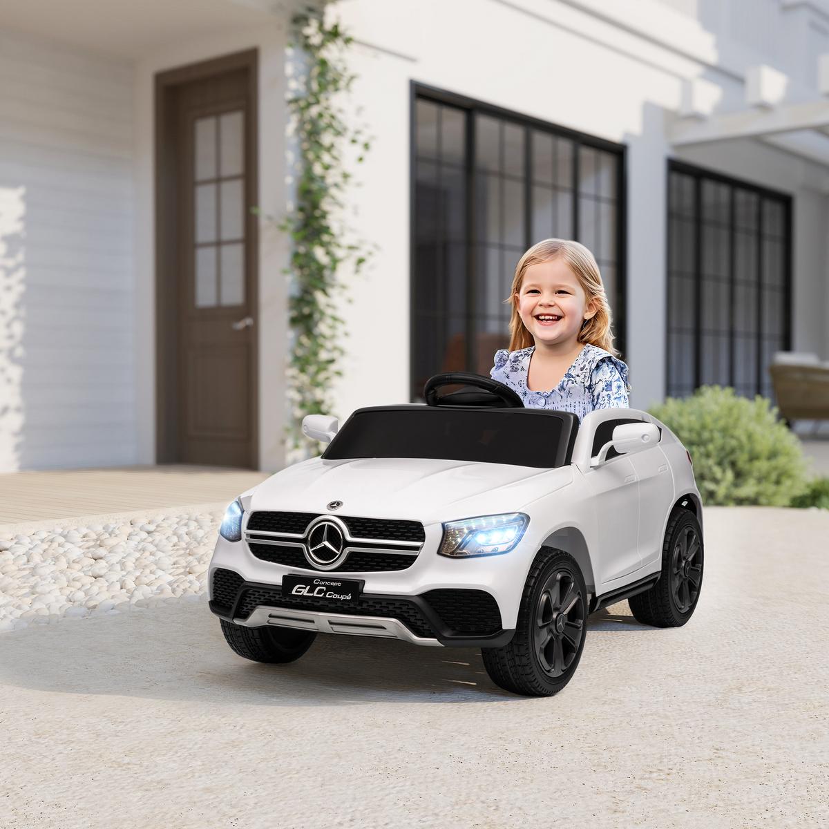 KINDER-ELEKTROAUTO Kunststoff Metall Weiß - Weiß, Kunststoff (105/68/50cm) - AIYAPLAY