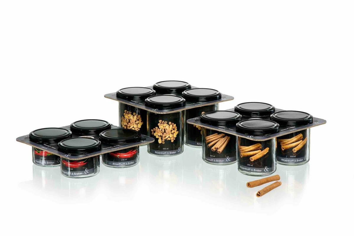 VORRATSGLÄSER-SET Mara transparent 350 ml 4-tlg. - Transparent, Glas (8.5/9.5/8.5cm) - Ritzenhoff Breker