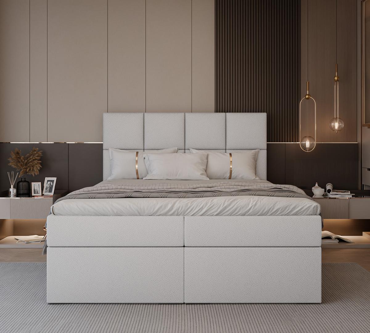 BOXBETT 120x200 cm mit Topper - Weiß, Textil (120/200cm) - Idohome