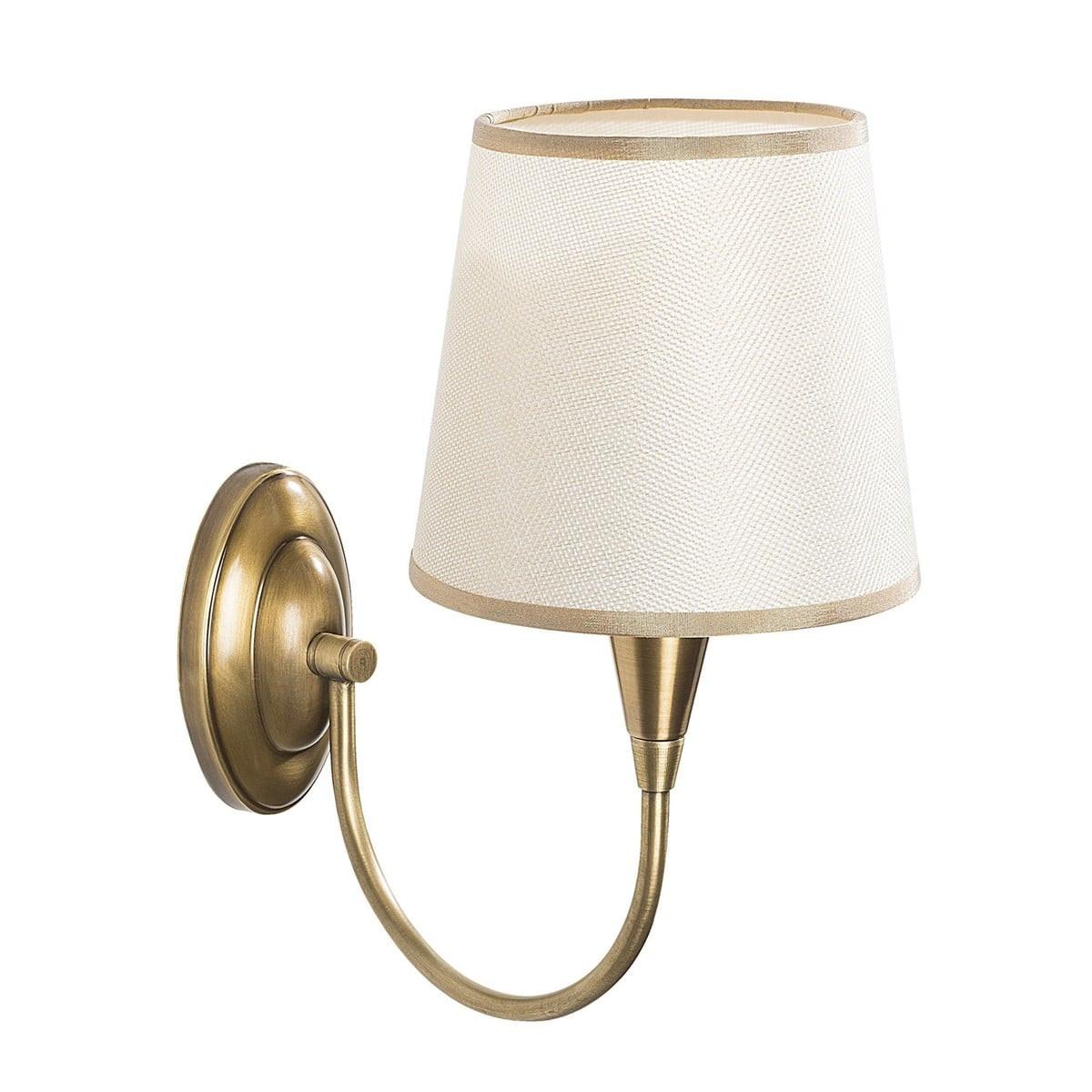 WANDLAMPE aus antikem bronze-metall und stoff - pardo 16/28/31 cm - Bronzefarben, Metall (28/28/31cm) - Calicosy