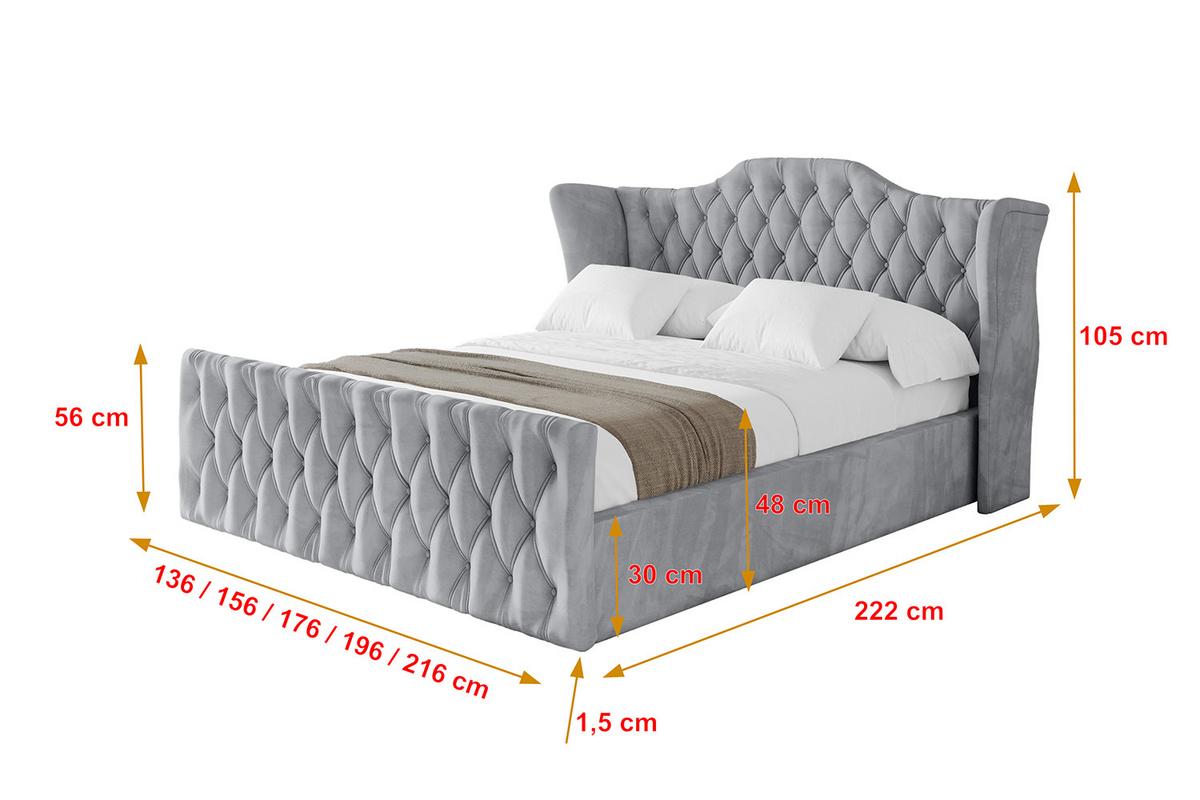 POLSTERBETT mit Bettkasten, Fußteil und Lattenrost, Boxbett mit Matratze H3/H4 - ZORAN-Z 120x200 Hellgrau - Hellgrau, Holzwerkstoff/Textil (120/200cm) - ALTDECOR