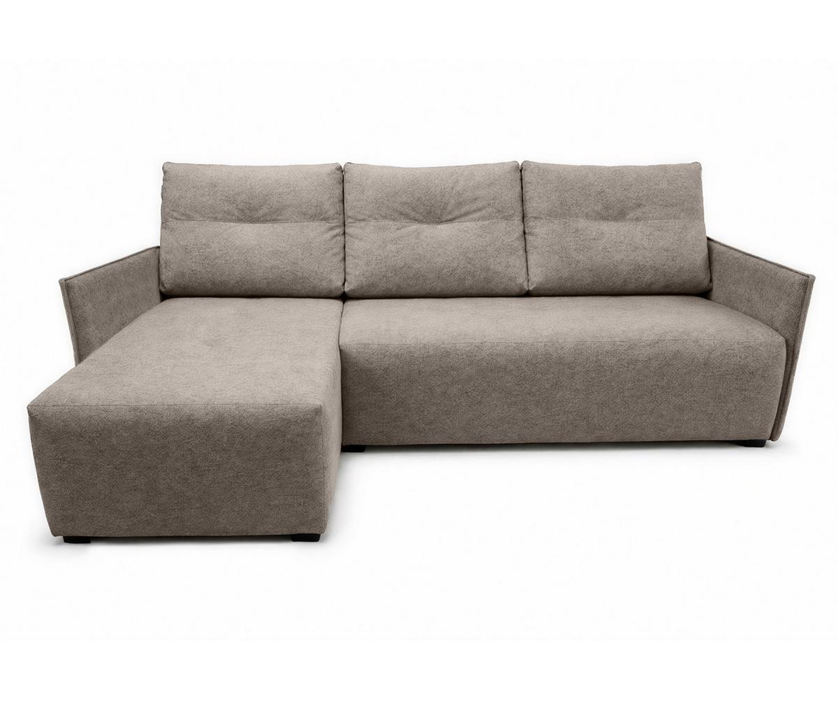 ECKSOFA L Form Damascus Hellbraun 212/143/88 cm Links mit Schlaffunktion - Hellbraun/Schwarz, Kunststoff/Textil (143/212cm) - AX Living