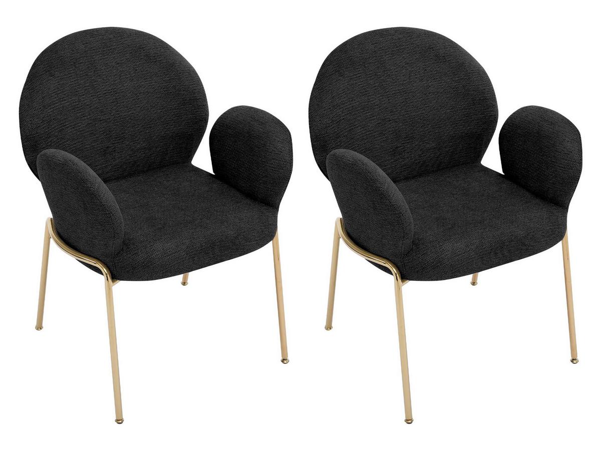 STUHL-SET Muz DC-1261/GL - Goldfarben/Schwarz, Textil/Metall (63/86/64cm) - MIRJAN24