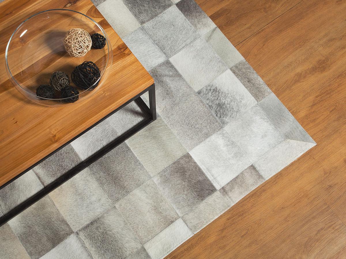 KURZFLOR-TEPPICH Alacam 230/160 cm - Grau, Fell (160/230cm) - Beliani