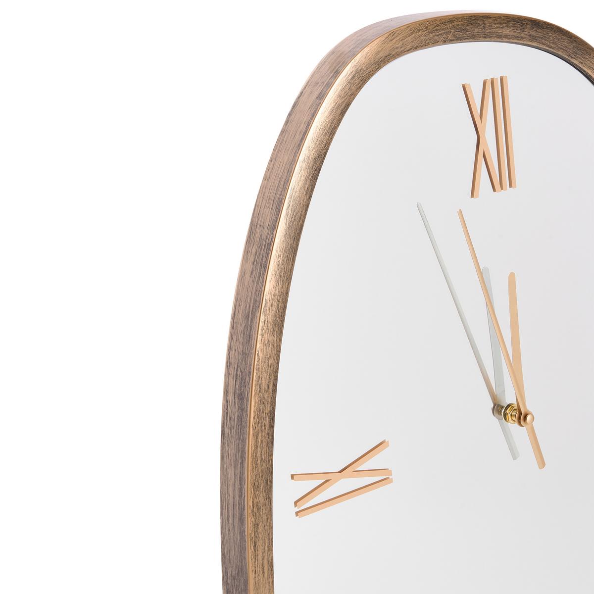 WANDUHR Dunkelbraun Castalla - Silberfarben/Schwarz, Glas (45/53/4cm) - Beliani
