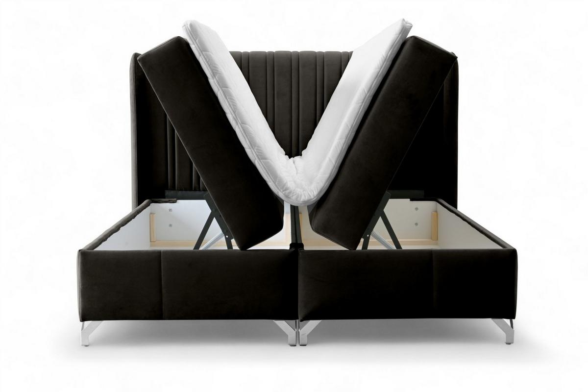 BOXBETT Damien - Schwarz, Holzwerkstoff/Textil (160/200cm) - Fun Möbel