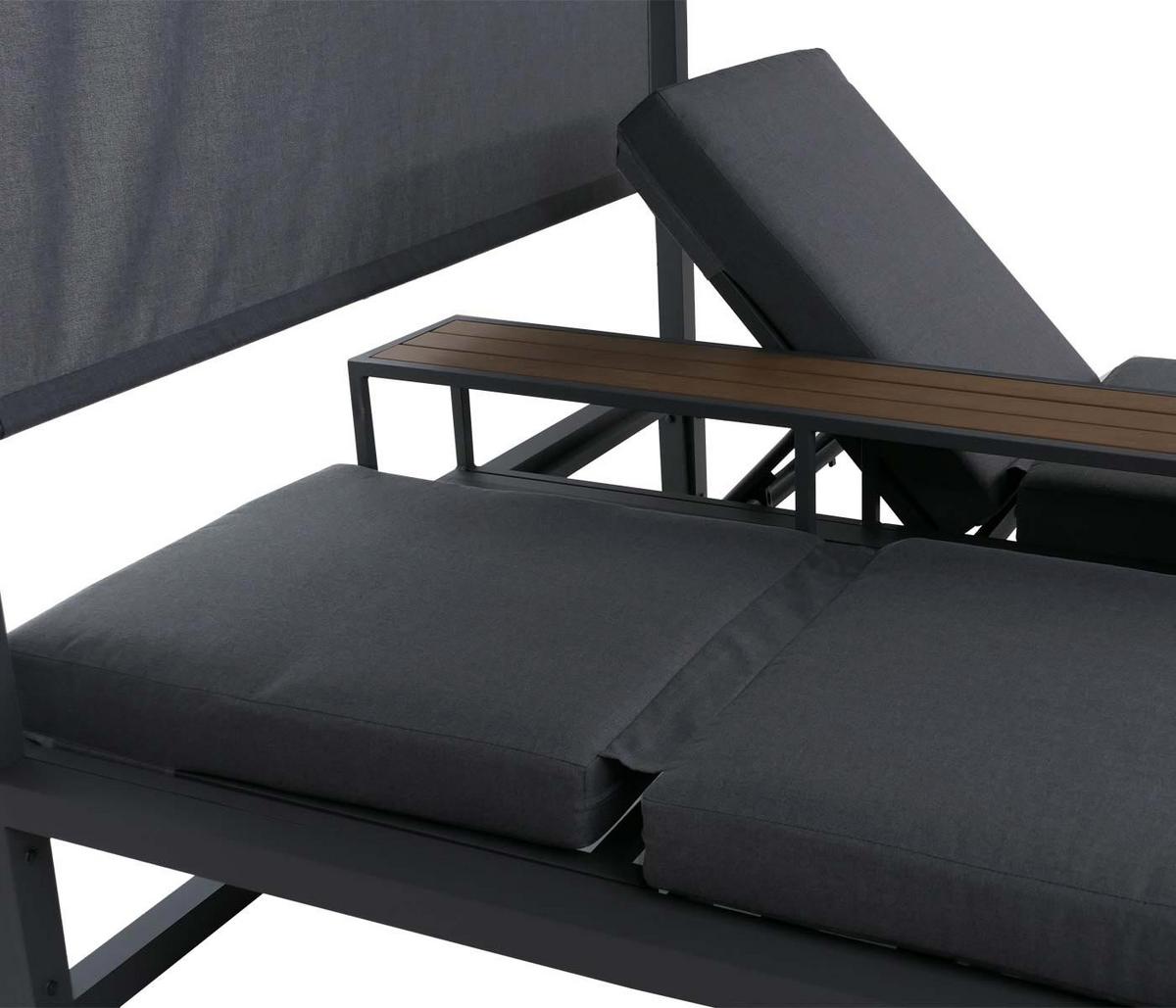LOUNGE-GARTENLIEGE Dunkelgrau - Dunkelgrau, Textil (165/196/196cm) - MCW