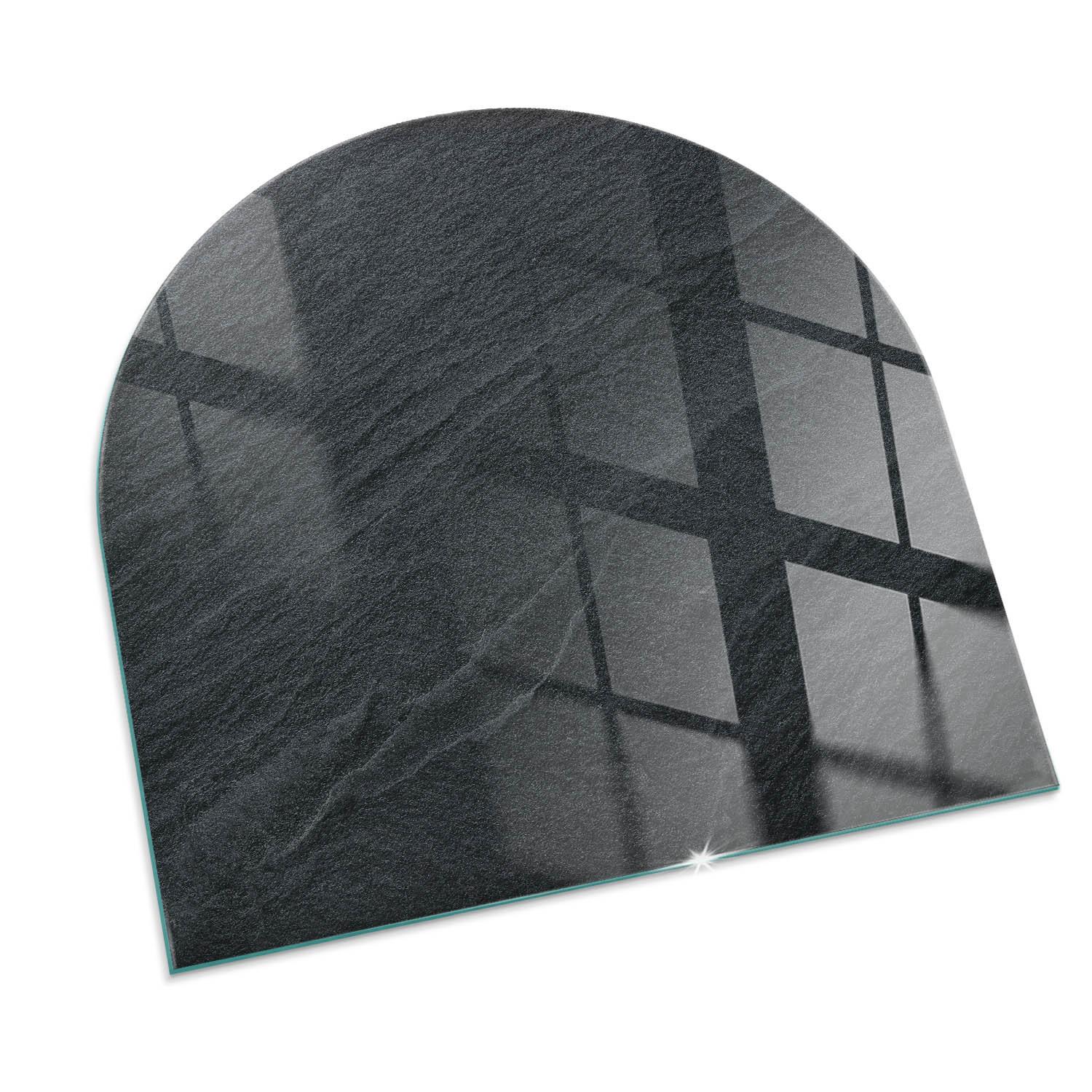 GLASPLATTE für Kamin 100x100 cm - Schwarz, Glas (100/100/0.4cm) - TULUP