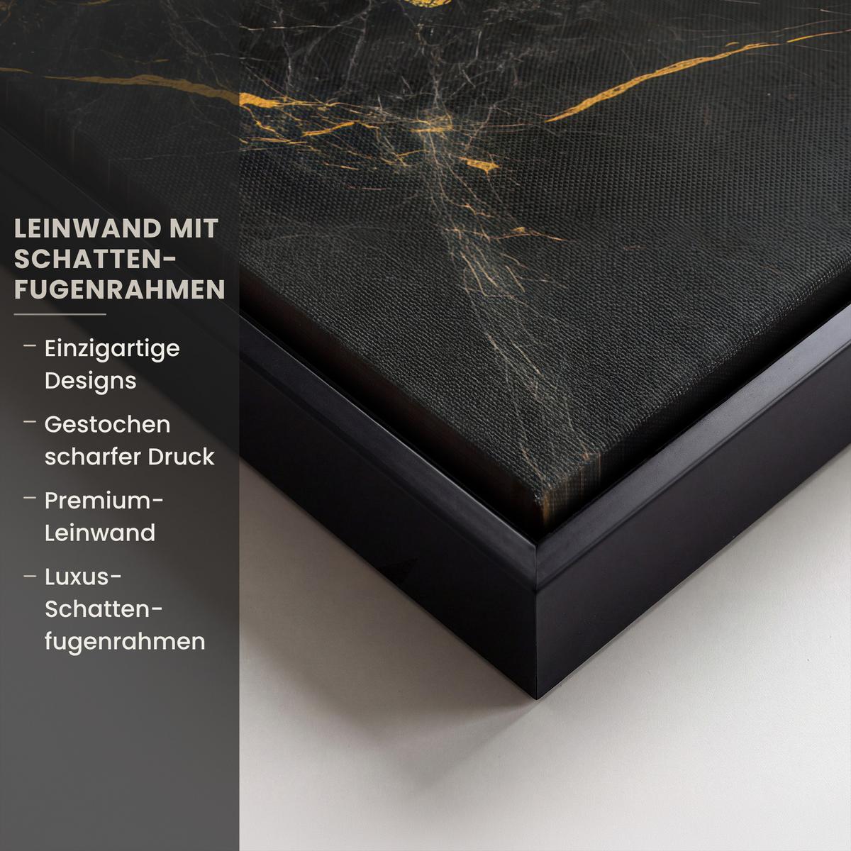 LEINWAND Bilder mit Rahmen - Weltkarte - Gold - Marmor - 30x40 - Goldfarben, Textil (30/40cm) - MuchoWow
