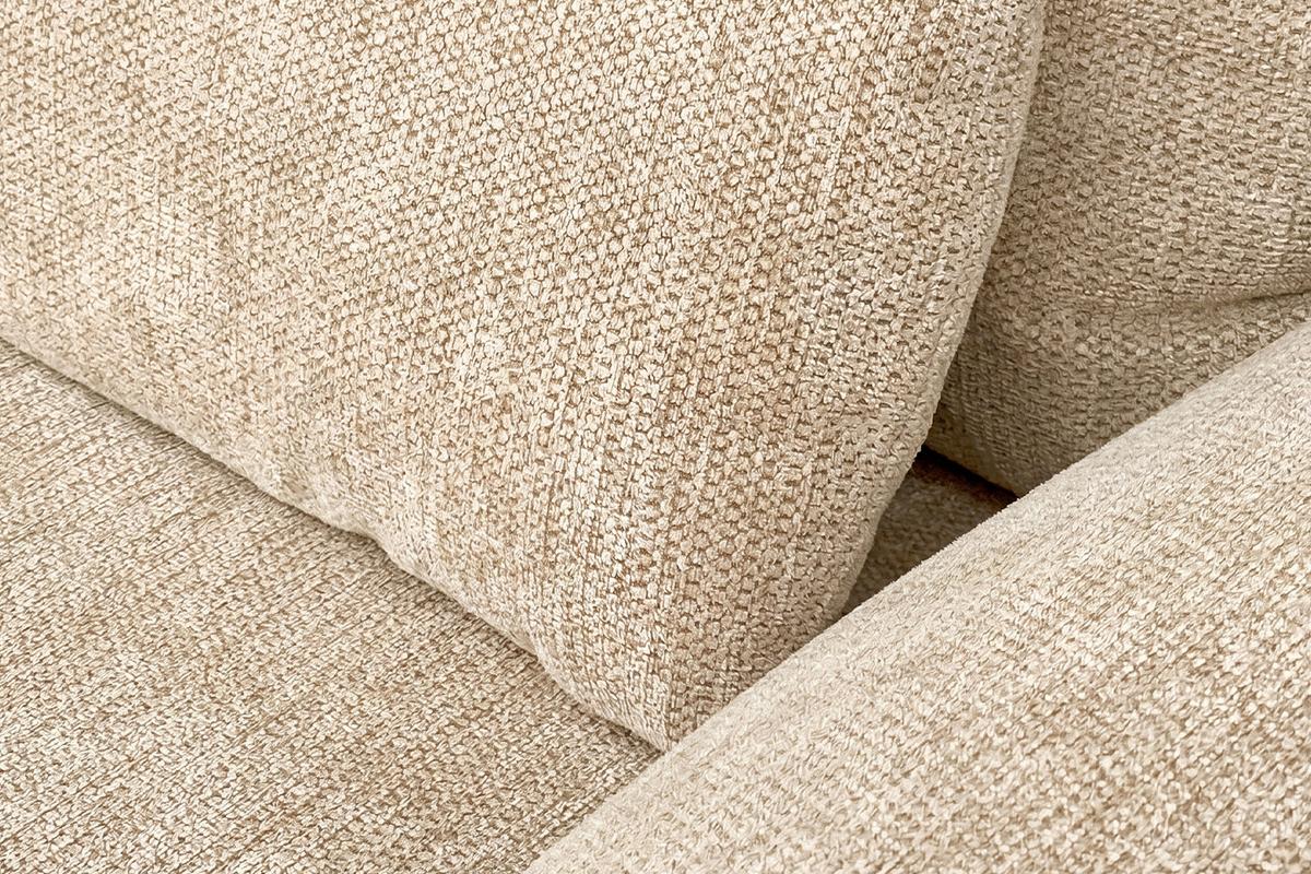 SOFA HOLLY Weiß Flachgewebe - Weiß/Braun, Textil/Metall (176/90/92cm) - KAWOLA