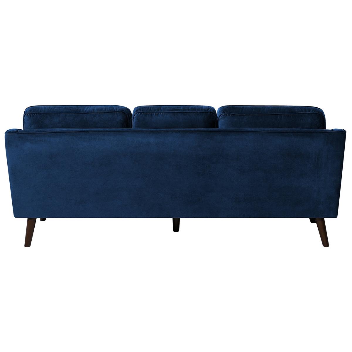 3-SITZER-SOFA Samtstoff Dunkelblau Lokka - Dunkelblau, Textil (204/85/83cm) - Beliani