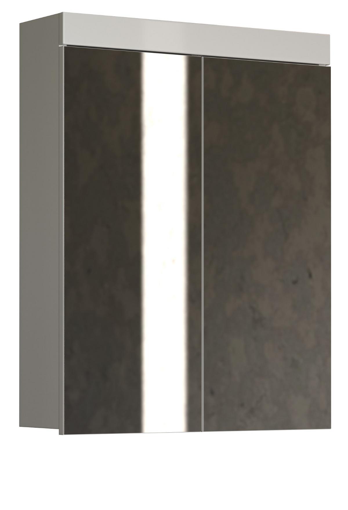 SPIEGELSCHRANK weiß Hochglanz 60 x 77 cm, Badschrank 2-türig - Weiß, Glas/Holzwerkstoff (60/77/17cm) - Top.Furn