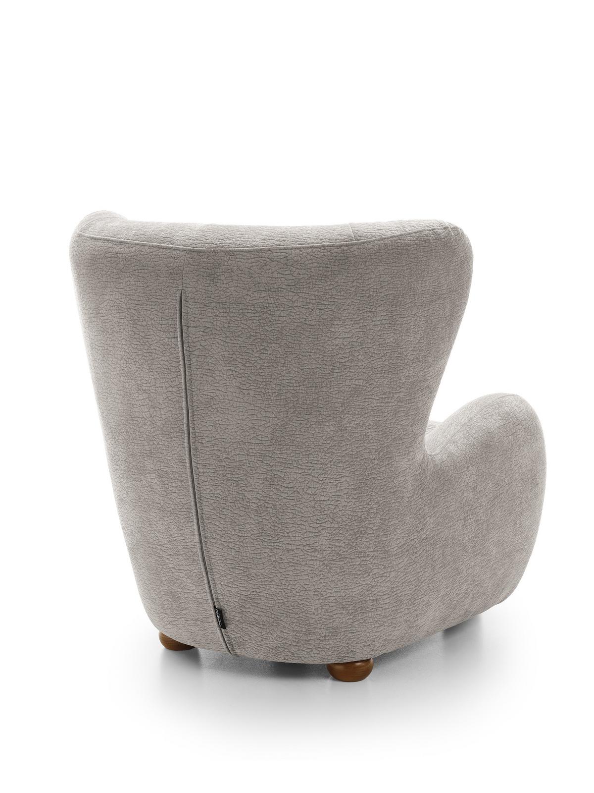 SESSEL MIST, Polstersessel Klassisch Loungesessel, Chenille-Stoff Grau - Grau, Holz/Holzwerkstoff (88/91/100cm) - MASSENO