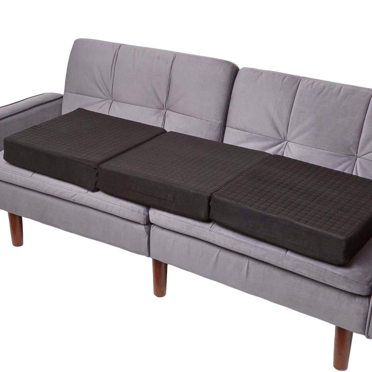 SOFA-AUFLAGE schwarz 100/50/10 cm – Velours-Sitzkissen orthopädisch - Schwarz, Textil (100/50/10cm) - Homescapes