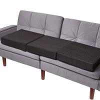 SOFA-AUFLAGE schwarz 100/50/10 cm – Velours-Sitzkissen orthopädisch - Schwarz, Textil (100/50/10cm) - Homescapes