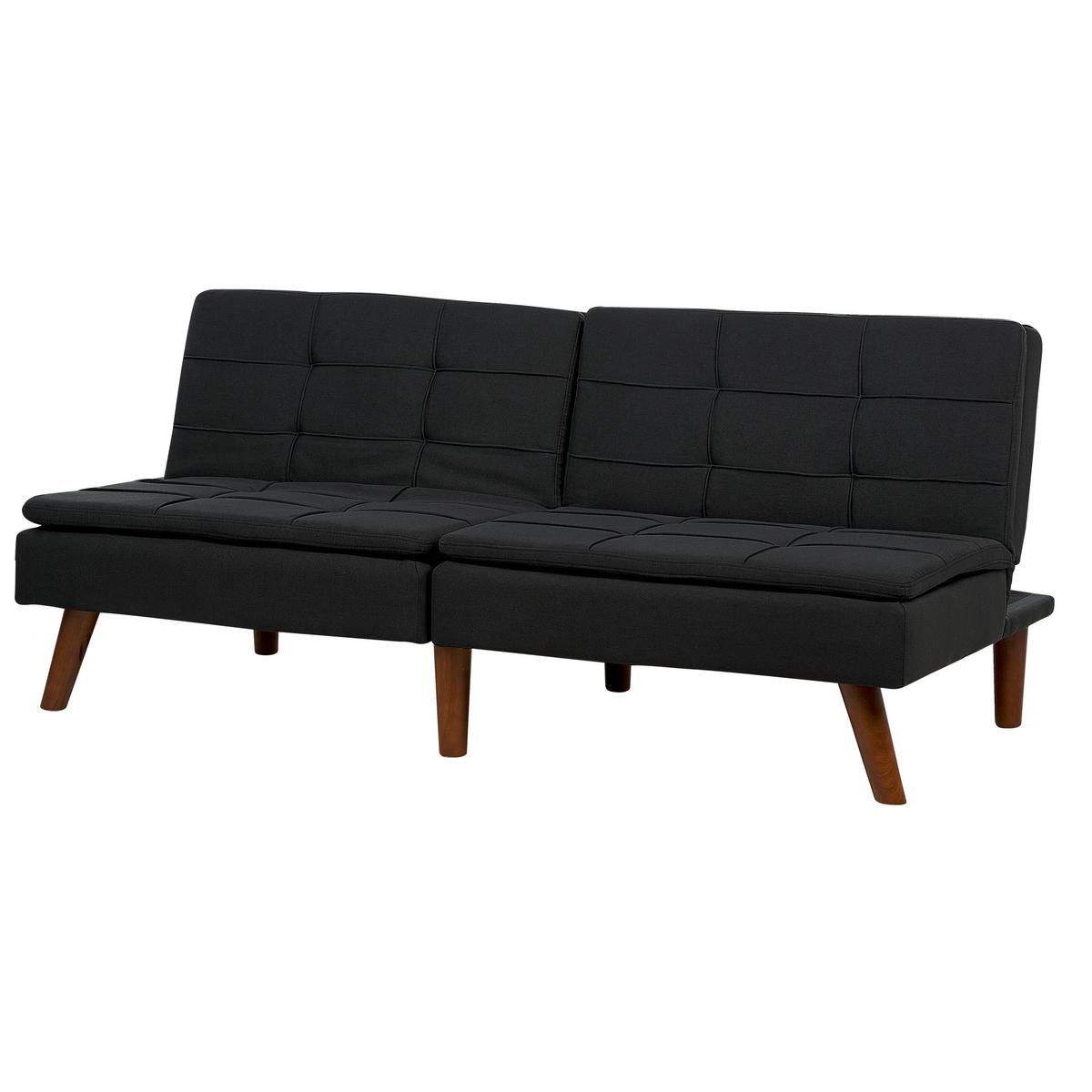 3-SITZER-SCHLAFSOFA schwarz/dunkelbraun Ronne - Dunkelbraun/Schwarz, Textil (180/76/83cm) - Beliani