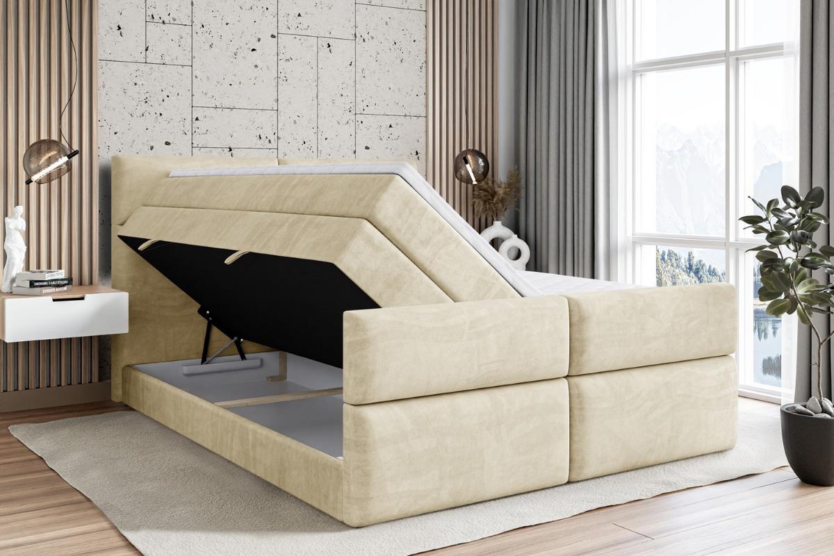 BOXSPRINGBETT BOXI3-Z KING - 120x200 - H3/H4 - Beige - Beige, Holzwerkstoff (120/200cm) - ALTDECOR