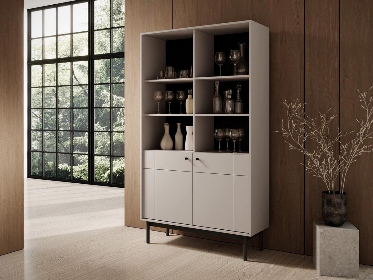 BÜCHERREGAL Japandies Greige 104 cm - Taupe, Holzwerkstoff (103.5/184.6/39cm) - Selsey