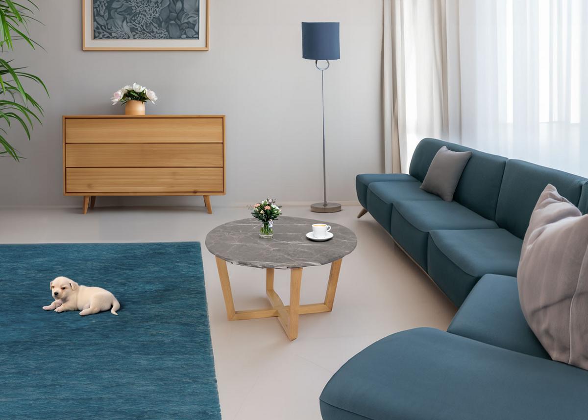 COUCHTISCH rund Steingrau - Grau, Holz (80/80/46cm) - MCW