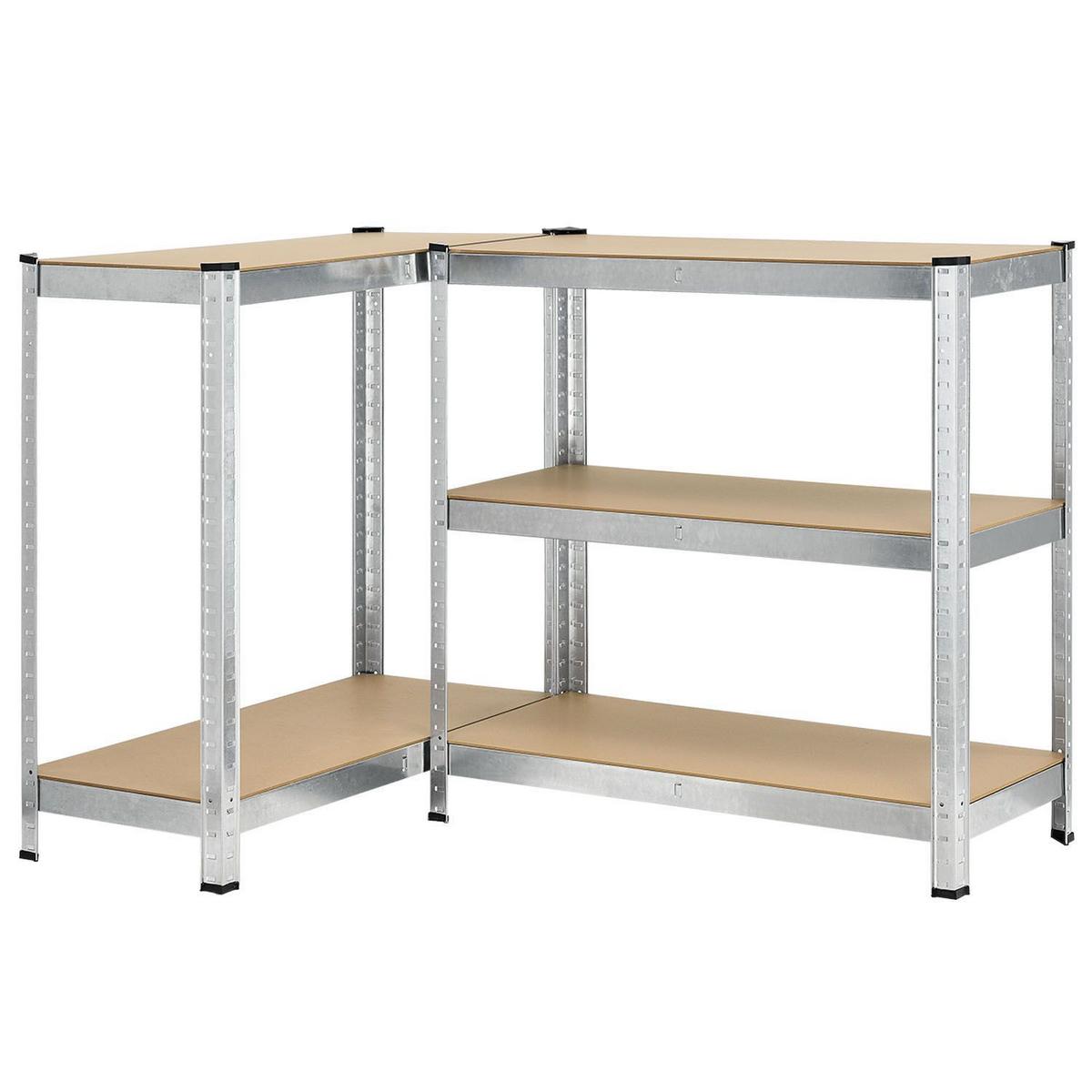 REGALSYSTEM Basic silber insgesamt 15 Böden (3er-Set) - Silberfarben, Metall (160/180/160cm) - Juskys