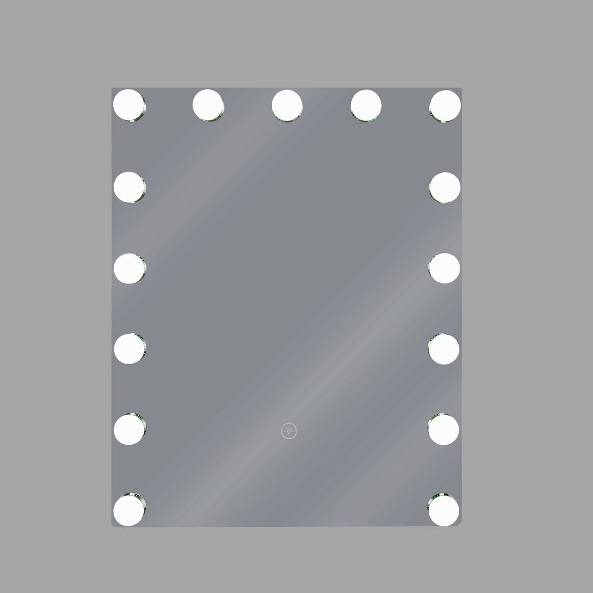 BADSPIEGEL mit LED-Beleuchtung rechteckig 40/50 cm Lucenay - Silberfarben, Metall (40/50/3cm) - Beliani