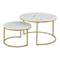 COUCHTISCH Christchurch 2er-Set - Weiß, Holzwerkstoff (80/80/45cm) - [en.casa]