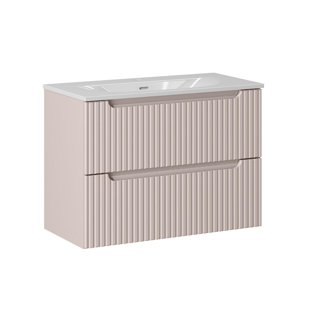 WASCHTISCH 80cm Riva Kaschmir - Beige, Holzwerkstoff (80/57/40cm) - Petits-meubles