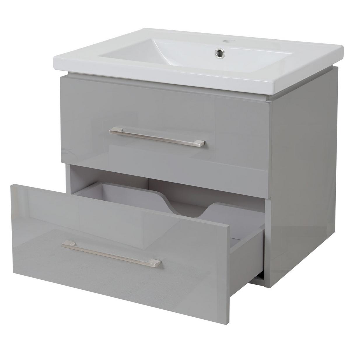 WASCHBECKENUNTERSCHRANK PREMIUM Grau - Grau, Holz (59/50/46cm) - MCW