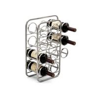 WEINFLASCHENREGAL POSITANO, Stahl, Silber, 34 x 15 x 47 cm - Silberfarben, Metall (34/47/15cm) - KADIMA DESIGN