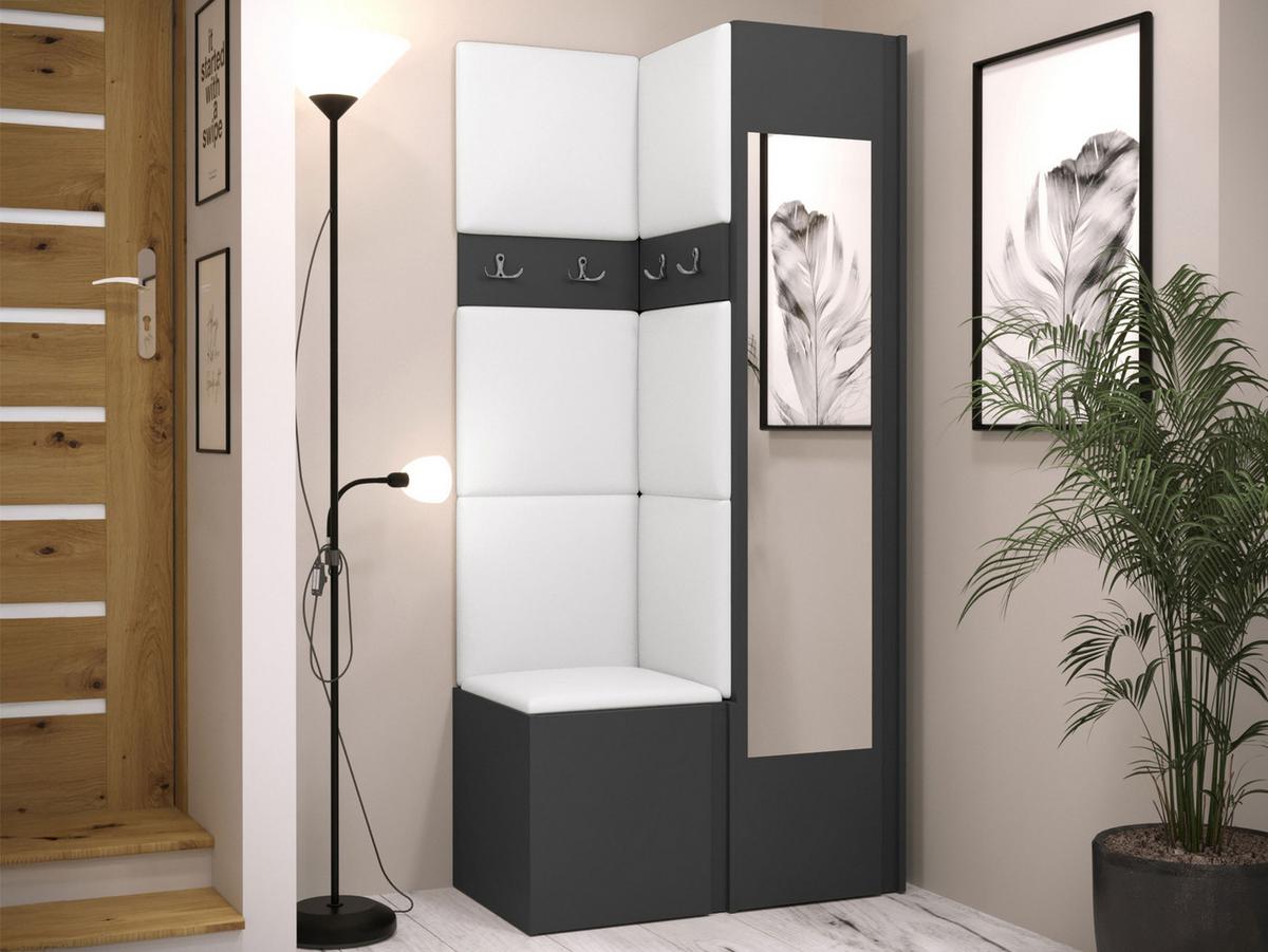 GARDEROBEN-SET Orion XXV - Graphitfarben, Holzwerkstoff/Kunststoff (82/186/46cm) - MIRJAN24