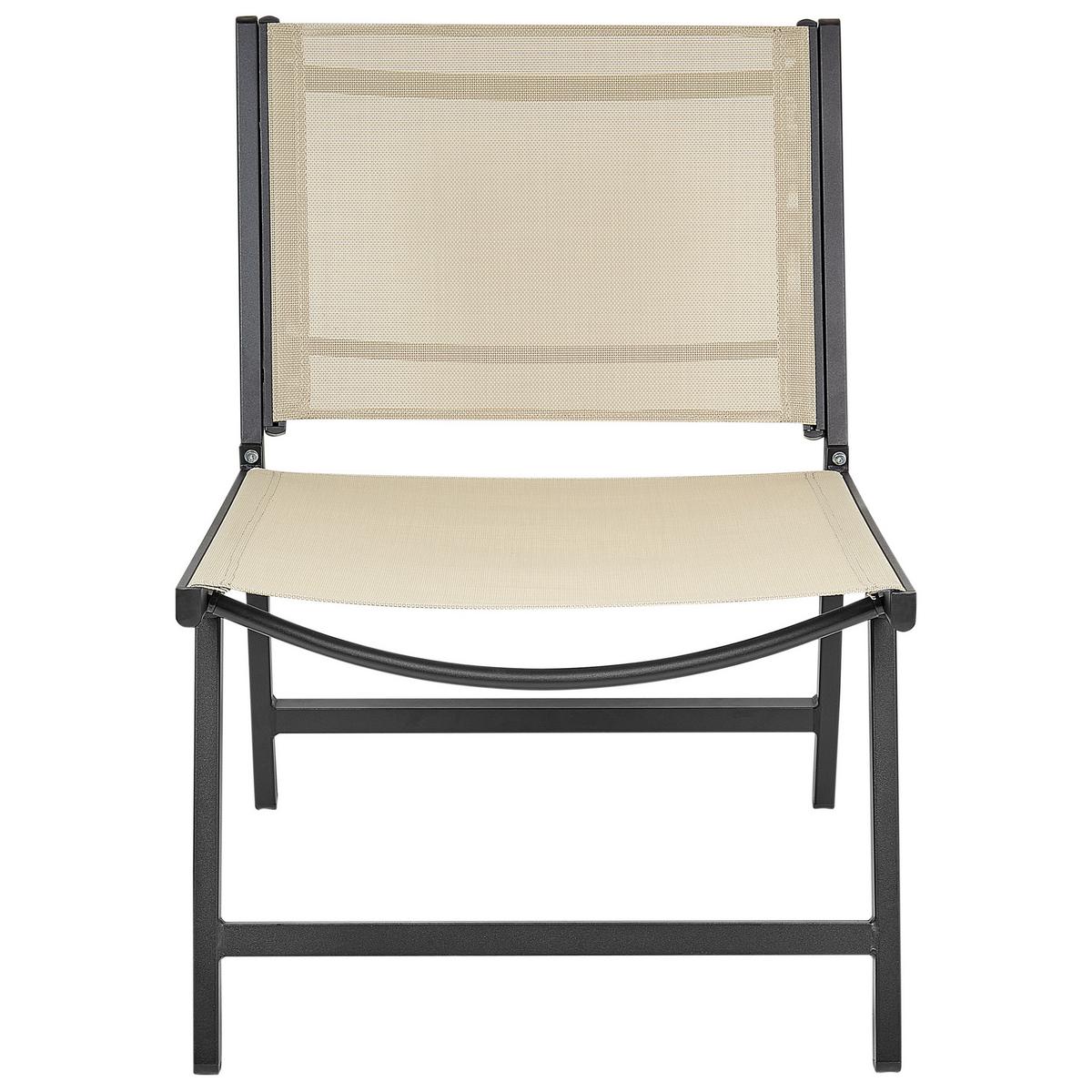 GARTENSTUHL Beige-Schwarz Marceddi - Beige/Schwarz, Textil (54/70/60cm) - Beliani