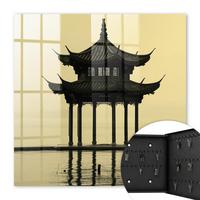 SCHLÜSSELBOX Schwarz 30x30 cm- Türöffnung nach rechts - Pavillon im Wasser - Gelb, Metall (30/30/5cm) - TULUP