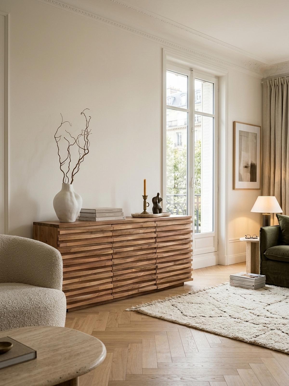 SIDEBOARD – Akazie Massivholz, 160x75x43 cm, mit Baumkante, Landhausstil - Braun, Akazienholz/Holz (160/75/43cm) - KADIMA DESIGN