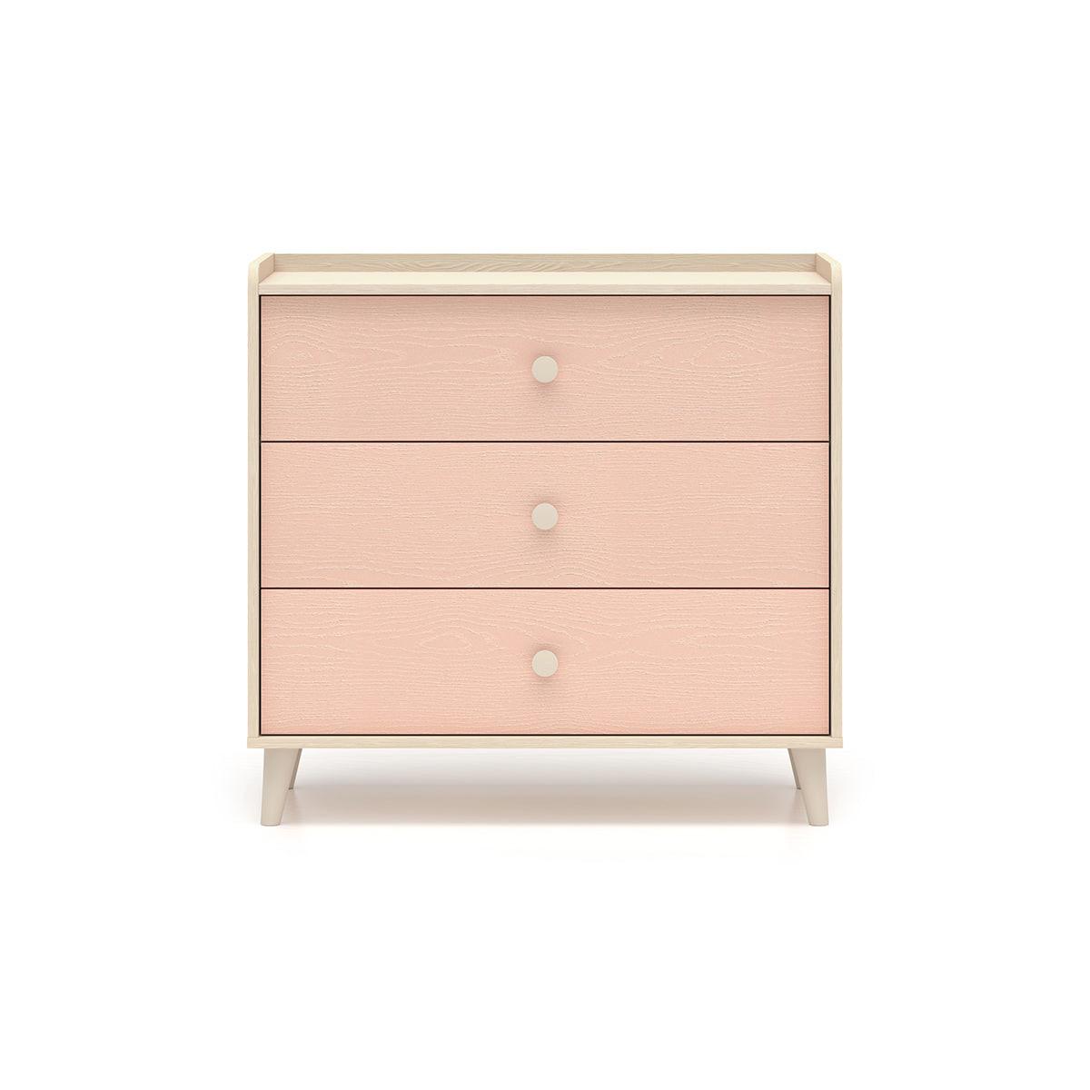 WICKELKOMMODE Alycia Beige - Korallenrosa - Holzeffekt - Beige, Holz (90/85/40cm) - Petits-meubles