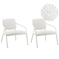 SESSEL 2er-Set Cremeweiß Loa - Weiß, Textil (71/76/71cm) - Beliani