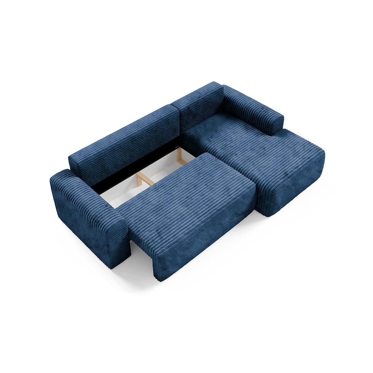 ECKSOFA Romeo 3 Sitzplätze Dunkelblau - Blau, Holz (268/163cm) - Petits-meubles