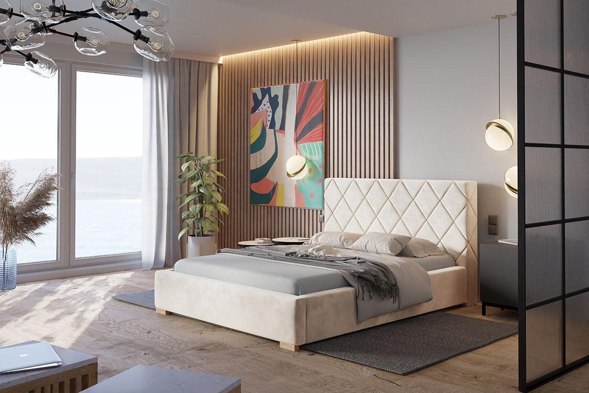 POLSTERBETT Málaga mit Kopfteil, 160x200 cm, Doppelbett mit Bettkasten und Lattenrost aus Holz, Velourstoff Rosa - Pink, Holz/Textil (160/200cm) - Alpi-Möbel
