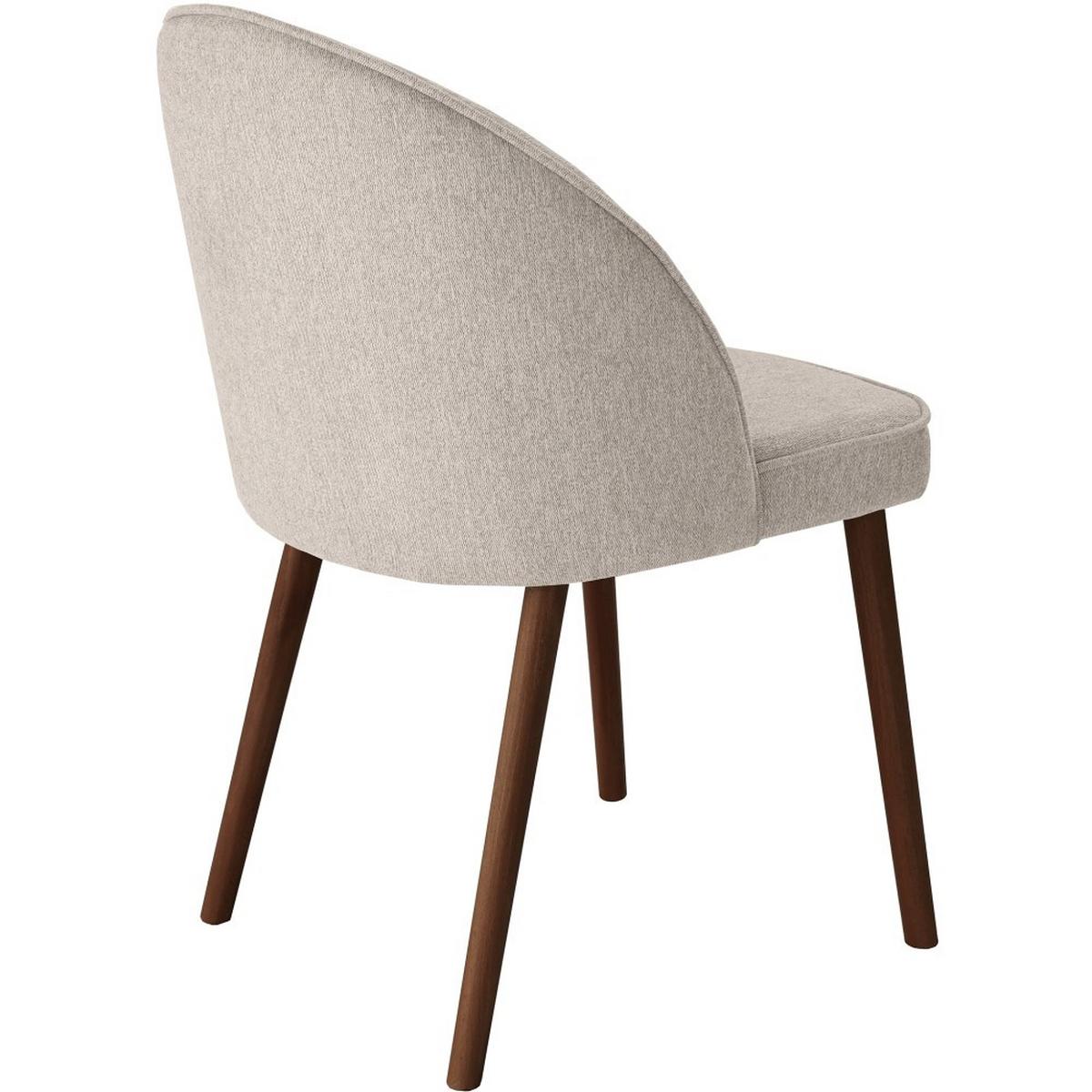STUHL Luna, Polsterstuhl für das Esszimmer mit wengefarbenen Holzbeinen, Beige - Wengefarben/Beige, Holz (51/87/46cm) - Beautysofa