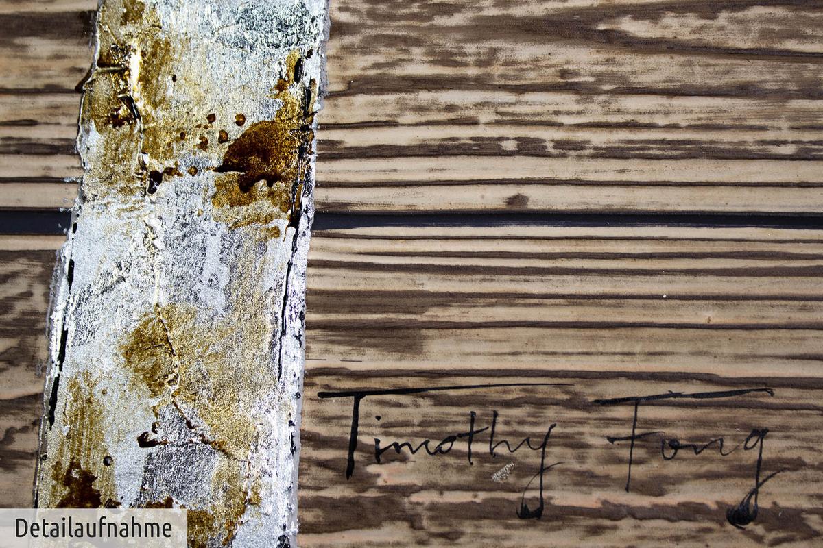 ACRYLBILD HANDGEMALT 80/80 cm - Beige/Goldfarben, Holz/Textil (80/80cm) - KUNSTLOFT