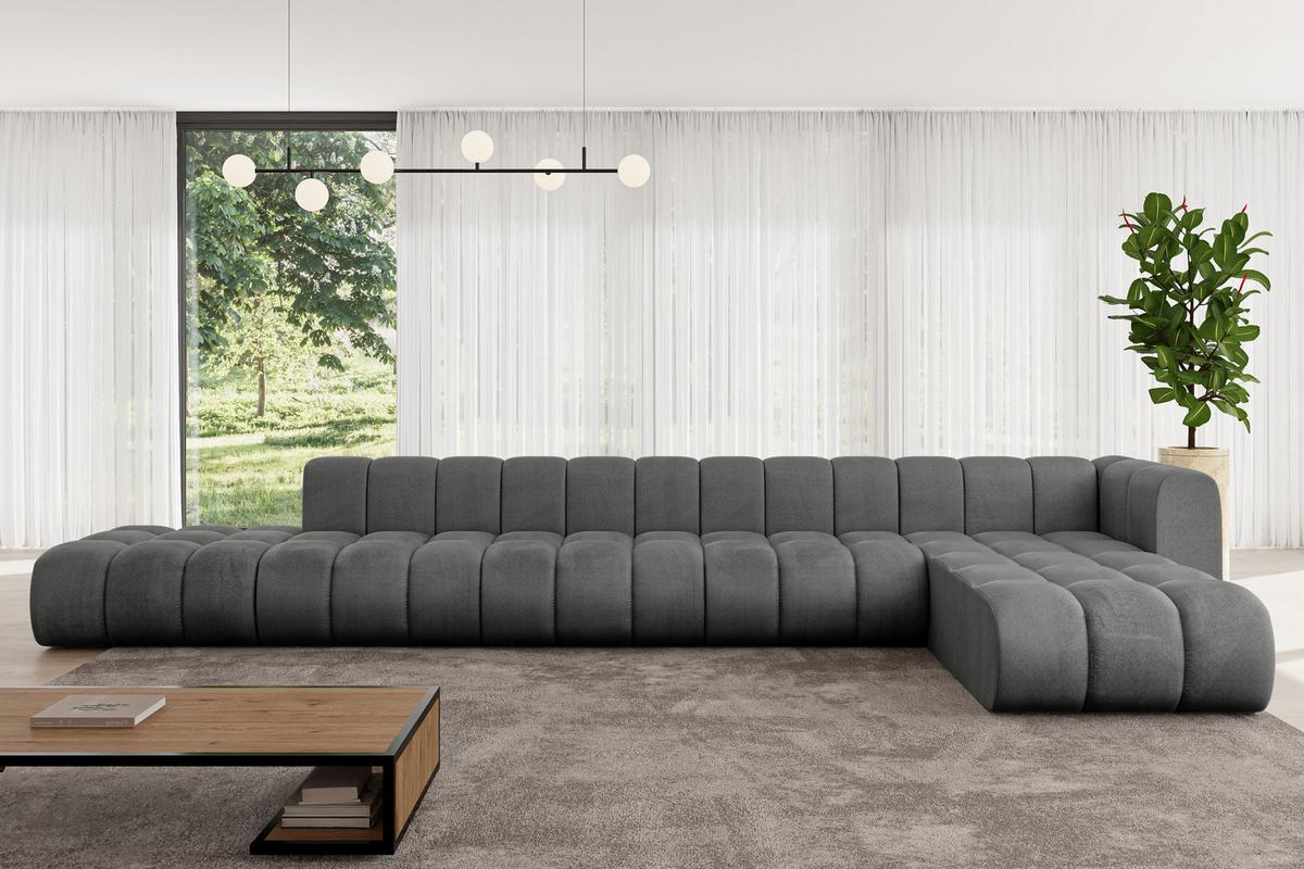 ECKSOFA modulares Sofa Zuvon-L3 - 478x177x70 cm Dunkelgrau - Dunkelgrau, Holzwerkstoff/Textil (478/177cm) - ALTDECOR