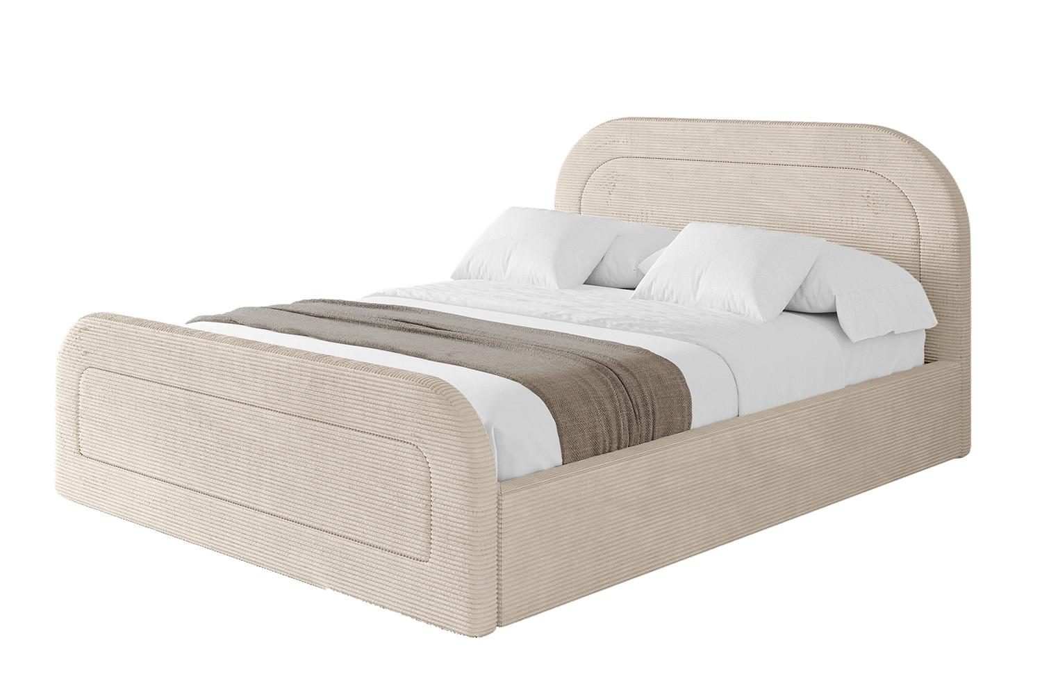 POLSTERBETT mit Bettkasten, Fußteil und Lattenrost, Boxbett ohne Matratze - LERAY-Z 120x200 Beige - Creme, Holzwerkstoff/Textil (120/200cm) - ALTDECOR