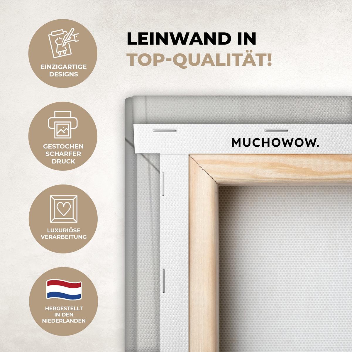 LEINWANDBILD Schottischer Highlander - Tier - Zeitung - Toilette Deko XXL 80x120 cm - Kastanienfarben, Textil (80/120cm) - MuchoWow