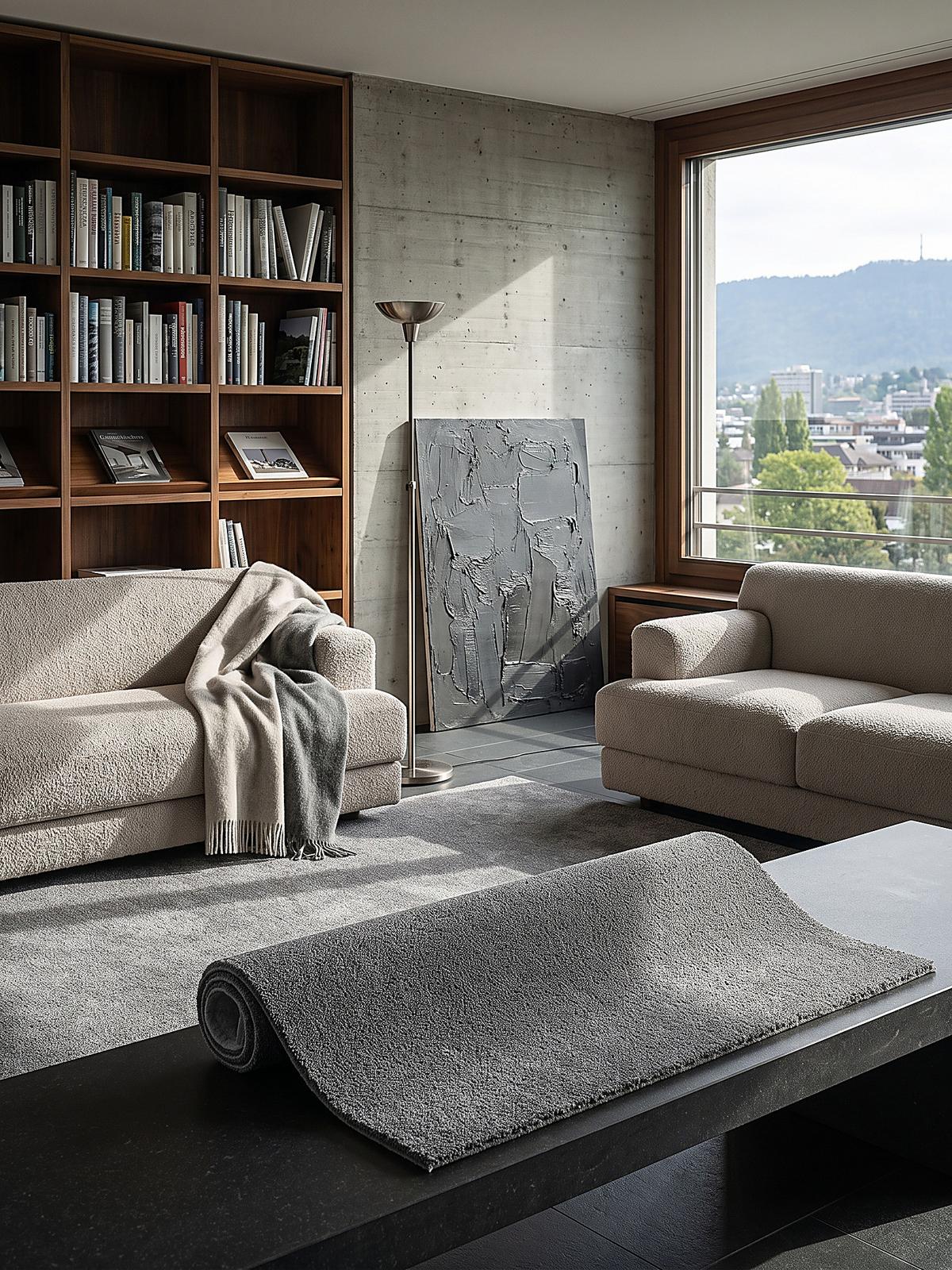 TEPPICH Hochflor ZINAL Uni Polyester Grau 80 x 150 cm - Grau, Textil (80/150cm) - KADIMA DESIGN