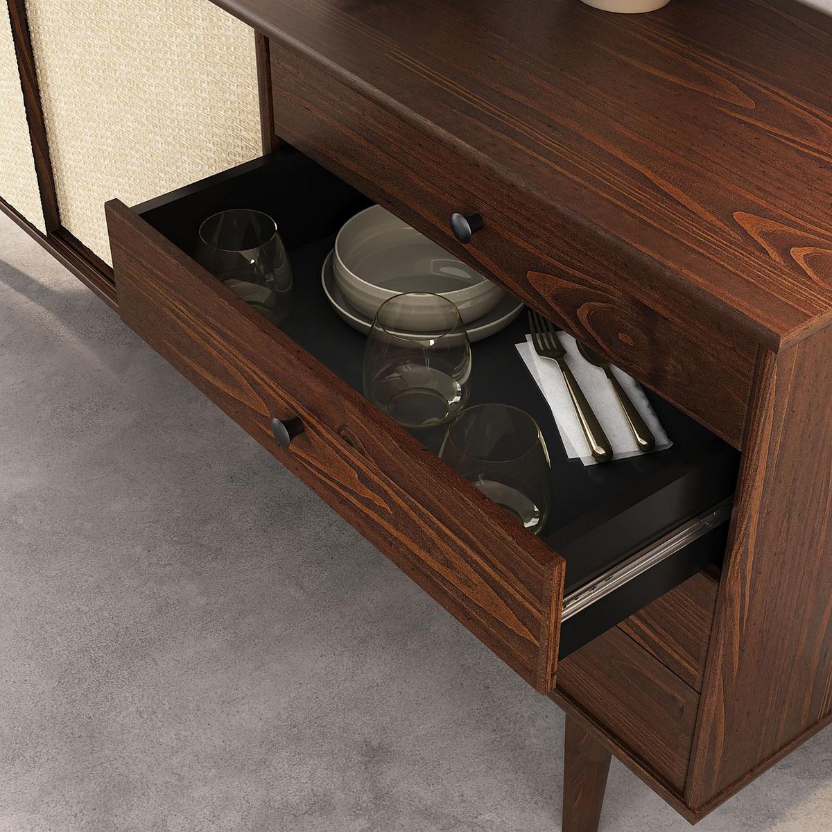 SIDEBOARD SIMONA nussbaum - Nussbaumfarben, Holz (175/76/41cm) - IDIMEX