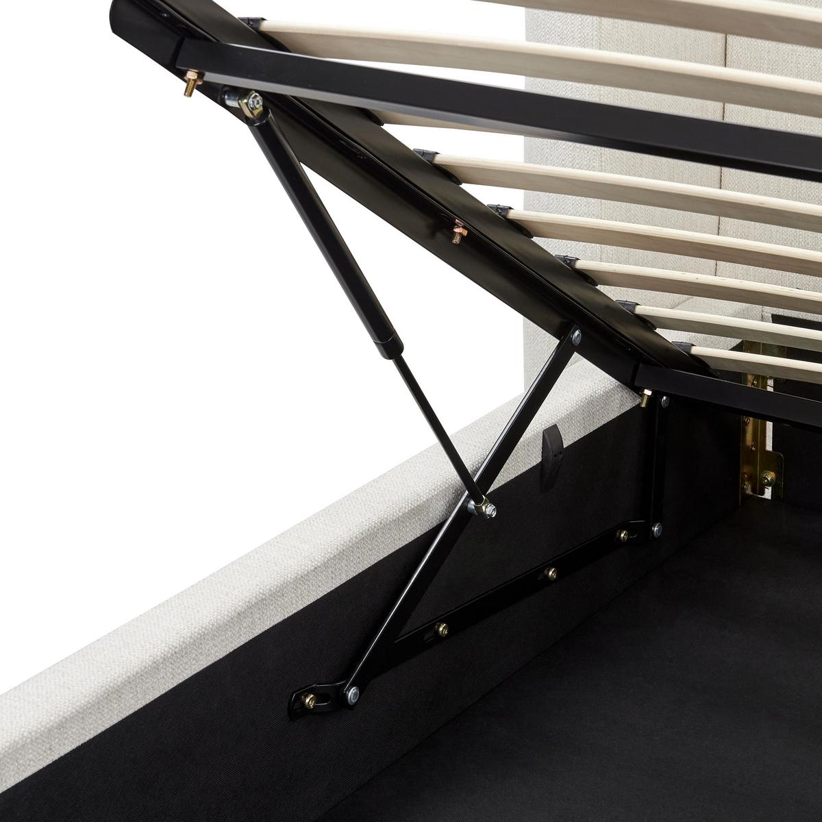 BETT mit Stauraum 160/200 cm Stoff Cremeweiß Monestier - Creme, Textil (160/200cm) - Beliani
